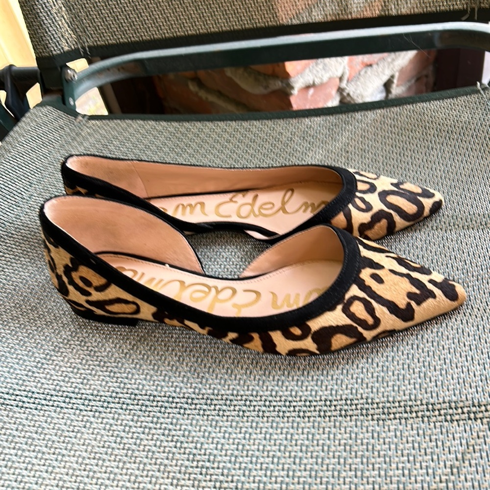 Sam Edelman leopard print flats dyed cow hair size 6